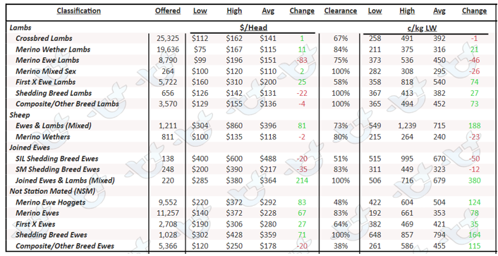 Auctionsplus market comments national sheep and lamb table 1 14.10.22