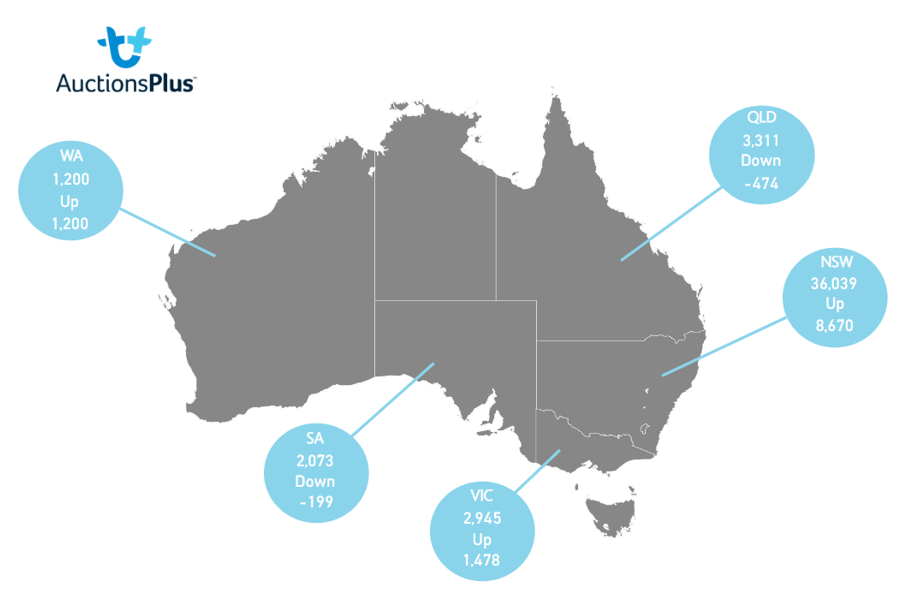 Auctionsplus weekly sheep and lamb state map 2.9.22