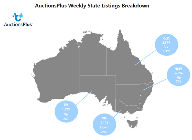 Auctionsplus weekly state listings breakdown 20.1.23 Cattle