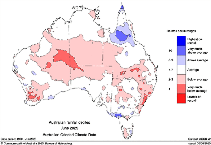 Decile map june rainfall