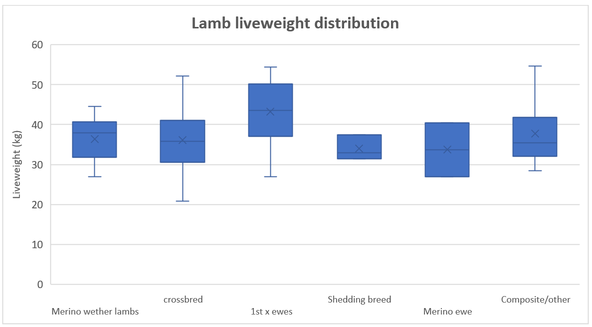 Lamb Liveweight Distribution