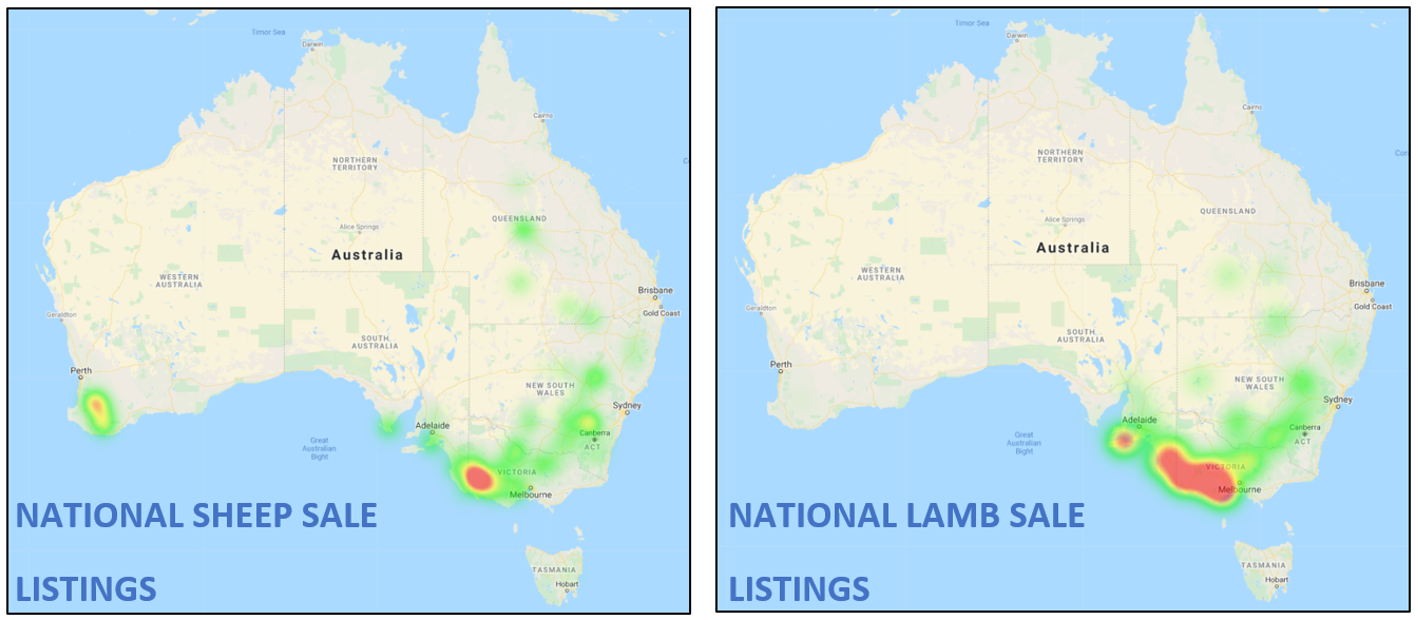 Lowest weekly listing for November Sheep & Lamb Listings