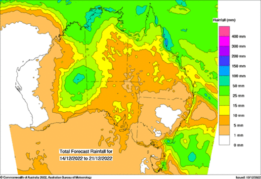 Potential rain from 14th to 21st December