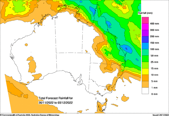 Potential rain from Wednesday 30 to Saturday 3rd