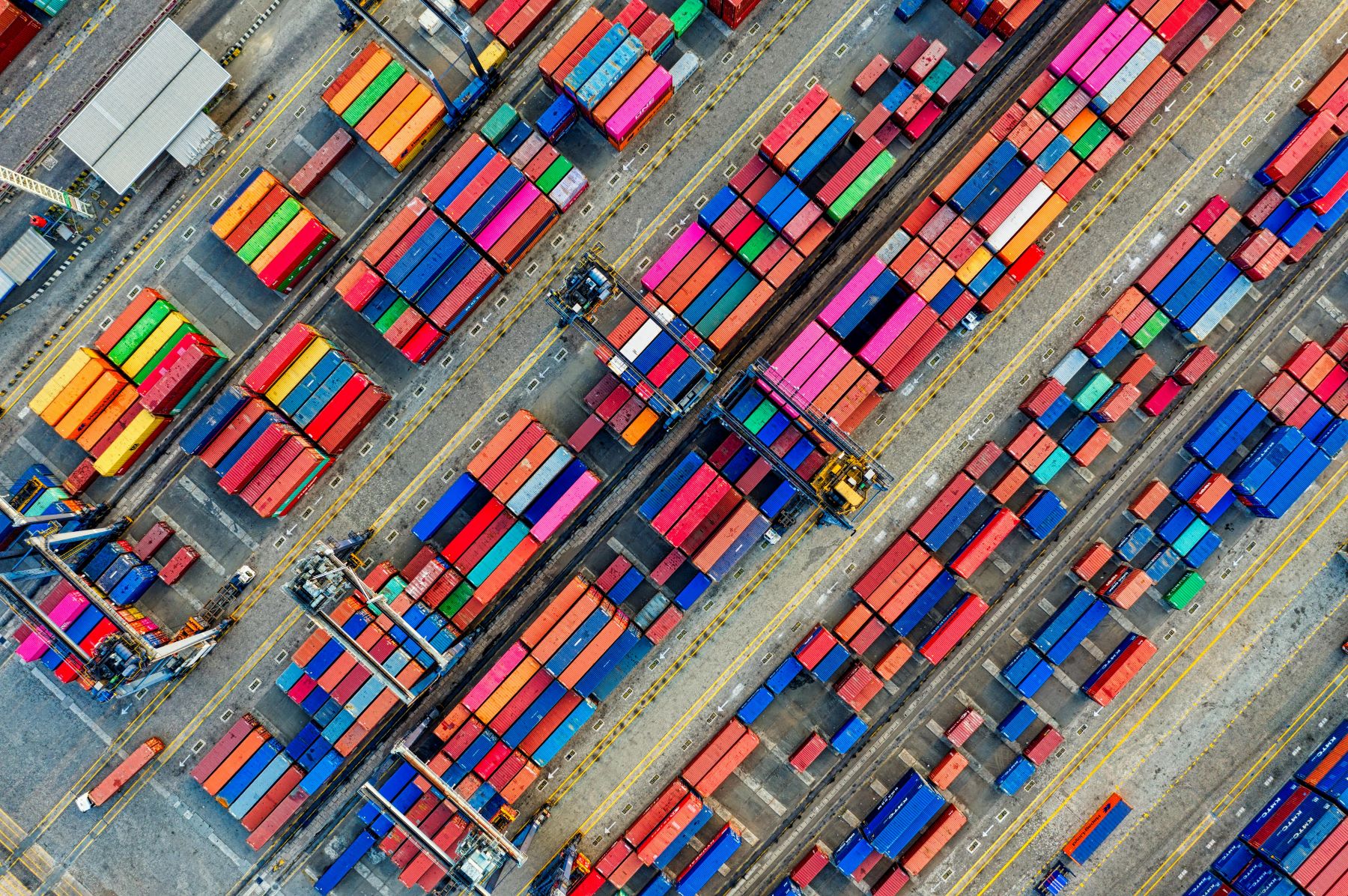 Many shipping containers