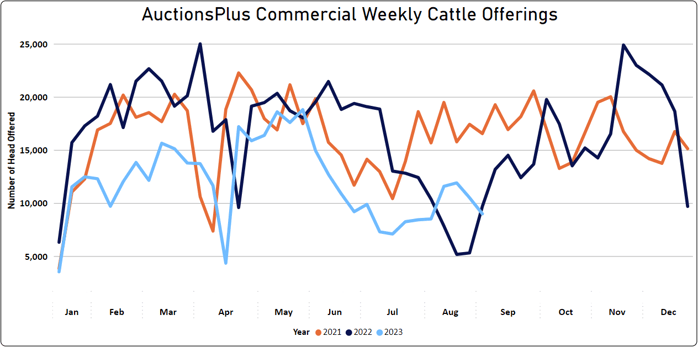 Weekly Commerical Offerings Graph