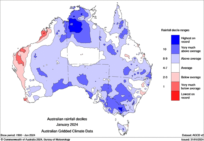 January the ninth wettest on record: BOM