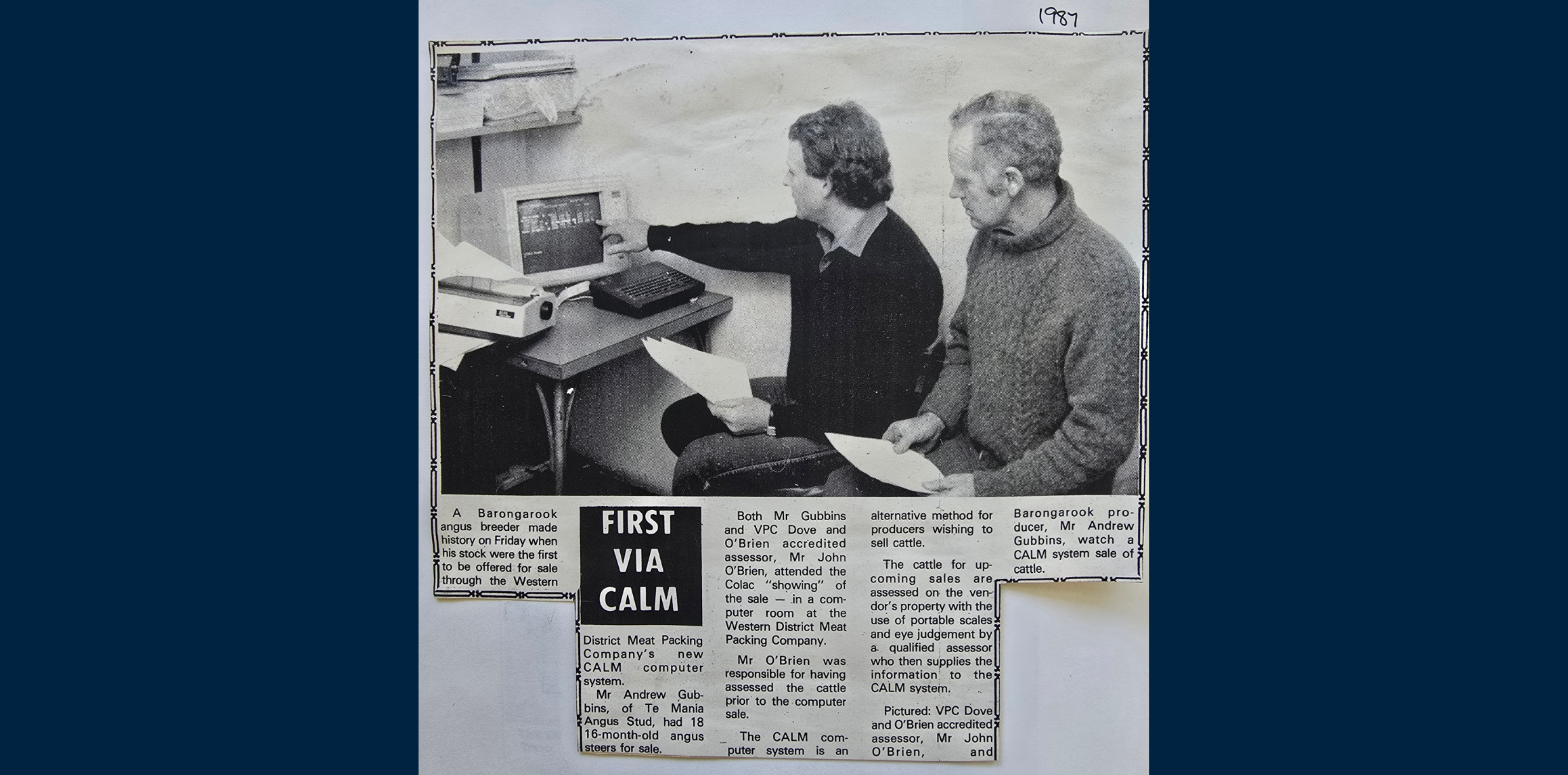 Te Mania takes a trip down memory lane to its first CALM sale in 1987